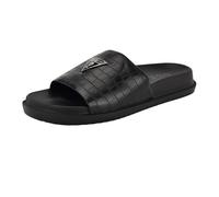 GUESS Men's Vesper Slide Sandal, Black Croco 003, 42 EU