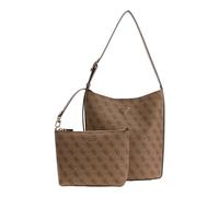 GUESS Meridian II Bucket Bag Latte Logo