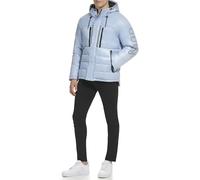 GUESS Mittelschwere Pufferjacke für Herren mit abnehmbarer Kapuze, powder blue, XL