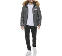 GUESS Mittelschwere Pufferjacke für Herren mit abnehmbarer Kapuze, Rauch, XX-Large