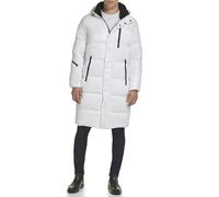 GUESS Mittelschwere Pufferjacke für Herren mit abnehmbarer Kapuze, Weiss/opulenter Garten, M