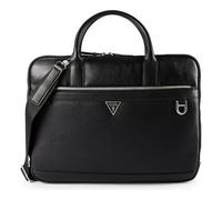 Guess Aktentasche Monaco Leder 38 cm Laptopfach Schwarz