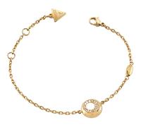 GUESS Moon Drops 12mm Coin Pave Bracelet S Yellow Gold