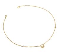 GUESS Moon Drops 16-18" Coin Pave Necklace Yellow Gold