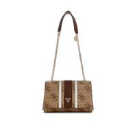 GUESS Noelle II Convertible Xbody Flap Bag Latte Logo / Brown