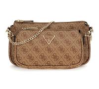 GUESS Noelle II Double Pouch Crossbody Bag Latte Logo / Brown