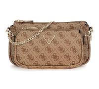 GUESS Noelle II Double Pouch Crossbody Bag Latte Logo/Brown