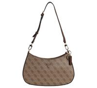 Guess Schultertasche Noelle II Top-Zipper Lederimitat Hellbraun mit Logo Damen