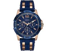 Guess Herrenuhr Oasis W0366G4 Analog Quarz Silikon Blau/Roségold Einheitsgröße