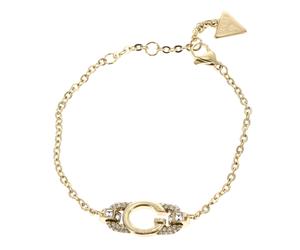 GUESS Oh My G Logo & Crystals Bracelet S Yellow Gold