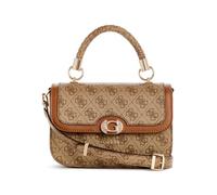 GUESS Orlina Logo Top Handle Flap Bag Latte Logo / Brown