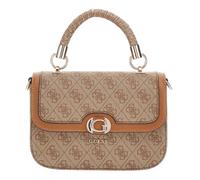 GUESS Orlina Logo Top Handle Flap Bag Latte Logo / Brown