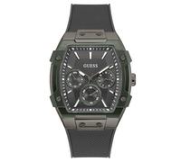 Guess Phoenix Herren Armbanduhr, Edelstahl, 44 mm, Silikonarmband, Grau, 5 bar, Zifferblatt: Grau, Datumsanzeige, GW0956G3