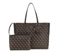 Guess Shopper Power Play II Large Tech Tote Lederimitat dunkelbraun Damen braunes Logo