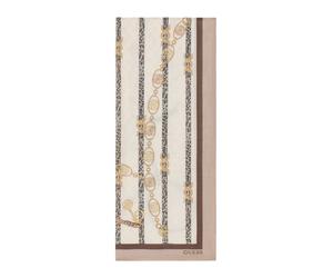 GUESS - PRINTED SCARF 70X180 LIGHT TAUPE, T/U