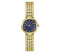 Guess quarz goldfarbenem damen uhr mit blauemzifferblatt und edelstahl armband one_size Gold