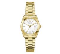 Guess quarz goldfarbenem damen uhr mit weißem zifferblatt und edelstahl armband one_size Gold