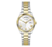 Guess quarz goldfarbenem damen uhr mit weißem zifferblatt und edelstahl armband one_size Gold