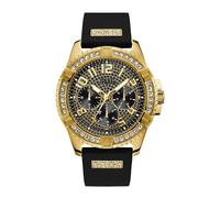 Guess quarz schwarzem herren uhr mit schwarzem zifferblatt und silikon armband one_size Schwarz