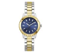 Guess quarz silberfarbenem damen uhr mit blauemzifferblatt und edelstahl armband one_size Silber