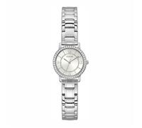 Guess quarz silberfarbenem damen uhr mit weißem zifferblatt und edelstahl armband one_size Silber
