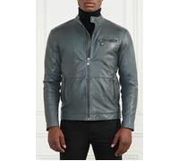 GUESS Real Leather Jacket Jet Black & Biker Größe: L | Lederjacken Outlet | Herren | Schwarz