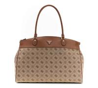 GUESS Reisetasche Schultertasche Melinda Logo Deluxe Dome Tote Latte Logo Taupe