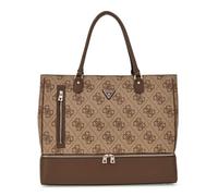 GUESS Reisetasche Schultertasche mit Laptopfach Zip Bottom Tote Latte Logo/Brown Hellbraun