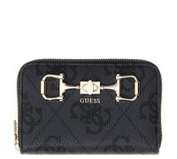 Guess Reißverschlussbörse Damen Janie Logo SLG Zip Around Medium (SWOS99) coal logo