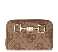 Guess Reißverschlussbörse Damen Janie Logo SLG Zip Around Medium (SWOS99) latte logo