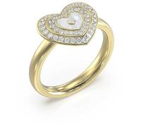 Guess Ring mit Kristallen für Damen aus der Kollektion Amami. Der Ring hat Größe 12 Trendy Artikelnummer JUBR04029JWYGWH, Hypoallergener Stahl, Kristalle