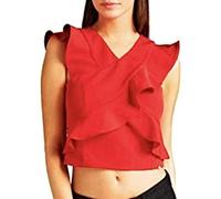 Guess Rüschen Damen Top Red, rot, M
