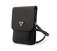 Guess PU Saffiano Triangle Logo Phone Bag Black - GUWBSATMBK