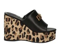 GUESS Sandale Evenza TC 110 aus Kunstleder, schwarz/Leopard, Schwarz Leopard, 37 EU