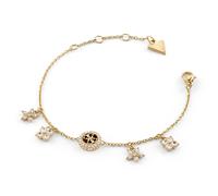Guess Schmuck Damen-Armband Blüten Charms Weiß/Goldfarben JUBB06033JWYGS