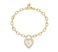 Guess Schmuck Damen-Armband Herz-Schloss Perlmutt Goldfarben JUBB06064JWYGS