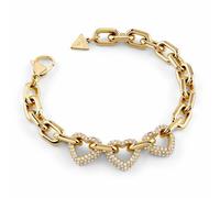 Guess Schmuck Damen-Armband Multi Pavé Hearts Weiß/Goldfarben JUBB06012JWYGS