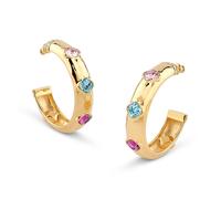 Guess Schmuck Damen-Creolen Multi Crystals Ohrringe Goldfarben JUBE05314JWYGMCT/U