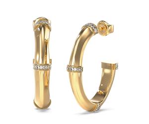 Guess Schmuck Damen-Ohrringe Creolen Bambus Goldfarben JUBE05160JWYG
