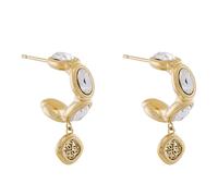 Guess Schmuck Damen-Ohrringe Creolen Multi Crystals Goldfarben JUBE05571JWYGT/U
