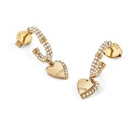 Guess Schmuck Damen-Ohrringe Herz Pavé Creolen Goldfarben JUBE06075JWYGT/U