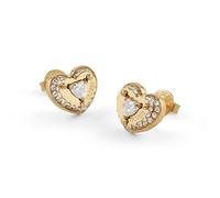 Guess Schmuck Damen-Ohrringe Ohrstecker Herz Pave Goldfarben JUBE05551JWYGT/U