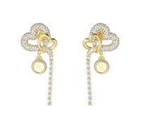 Guess Schmuck Damen-Ohrringe Pavé Herz Ohrhänger Goldfarben JUBE06053JWYGT/U