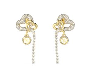 Guess Schmuck Damen-Ohrringe Pavé Herz Ohrhänger Goldfarben JUBE06053JWYGT/U