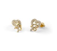 Guess Schmuck Damen-Ohrringe Pavé Herz Ohrstecker Goldfarben JUBE06054JWYGT/U