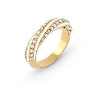 Guess Schmuck Damenring Enamel Twisted Weiß/Gold JUBR05384JWYGWH