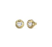 Guess Ohrstecker JUBE03349JWYGT-U Edelstahl Kristall-Herz Gold Einheitsgröße