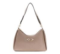 GUESS Anise Double Zip Shoulder Bag Dark Taupe Logo