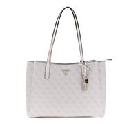 GUESS Schultertasche Businesstasche mit Laptopfach Noelle II Tech Tote Bone Logo hellgrau