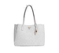 GUESS Schultertasche Businesstasche mit Laptopfach Noelle II Tech Tote Bone Logo hellgrau